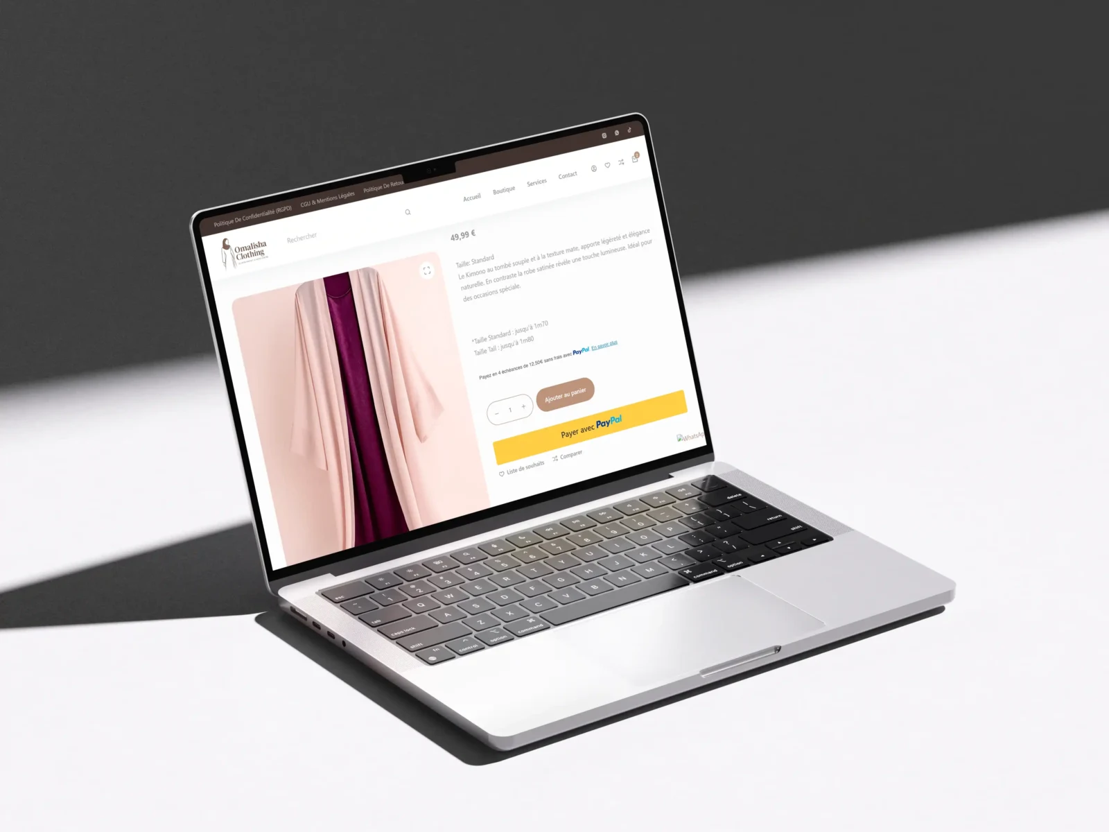 Projet Omalisha Clothing — image web 2